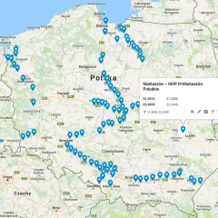 Mapy stacji ładowania samochodów elektrycznych Lokalizacje