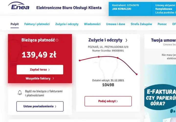 Jak sprawdzić zużycie prądu w Enei Osobisty licznik klienta