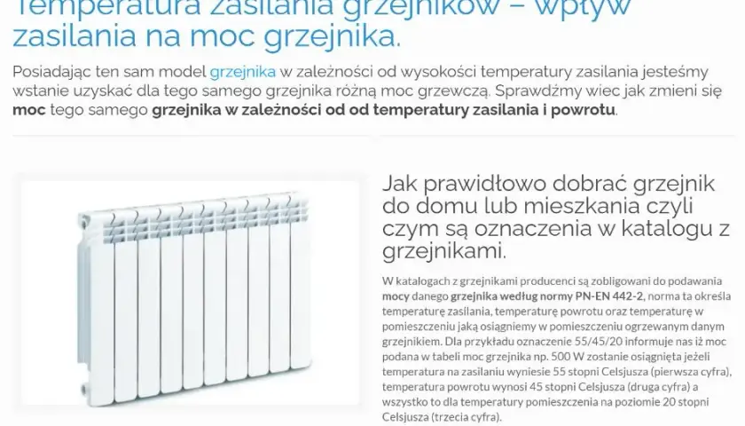 Temperatura wody w grzejnikach Ile powinna wynosić